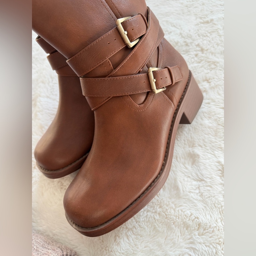 Torrid Brown Leather Wide Calf Knee-High Boots - Picture 8 of 8